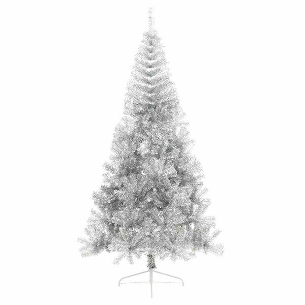 vidaXL Artificial Pre-lit Christmas Tree Silver 210 cm PET