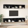 vidaXL TV Cabinet Set Wall-mounted 4 pcs Black Oak 37 x 37 x 107.5 cm