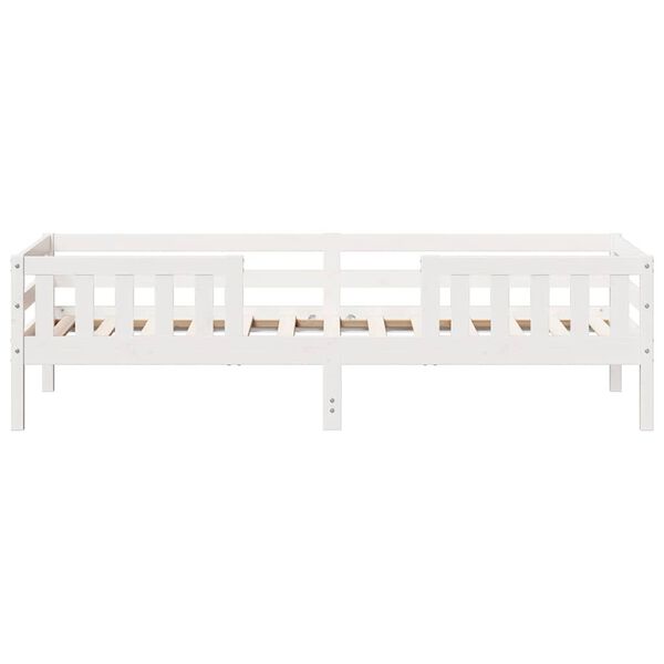 vidaXL Bed Frame White 100x200 cm Solid Wood Pine
