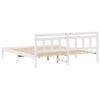 vidaXL Bed Frame White 200 x 200 cm Solid Pine Wood