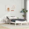 vidaXL Bed Frame with Headboard White 135 x 190 cm Solid Pine Wood