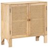 vidaXL Sideboard 80x30x73 cm Solid Mango Wood and Natural Cane