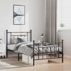 vidaXL Metal Bed Frame without Mattress with Footboard Black 100x200cm