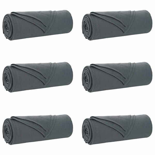 vidaXL Throw Blankets 6 pcs Dark Grey 210 x 140 cm Fleece