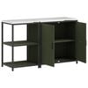 vidaXL Kitchen Storage Set 2 pcs Olive Green Cold-rolled Steel
