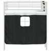 vidaXL Kids'Loft Bed Frame with Curtains White and Black 80 x 201 cm
