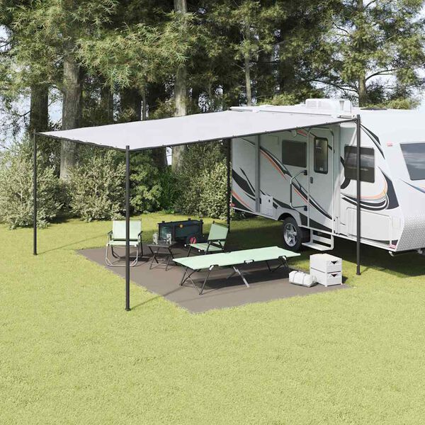 vidaXL Tent Carpet Folding Manual Light Grey 500 x 300 cm Polyethylene