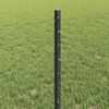 vidaXL Fence with Post Grey 0.6 x 100 m Steel and PVC