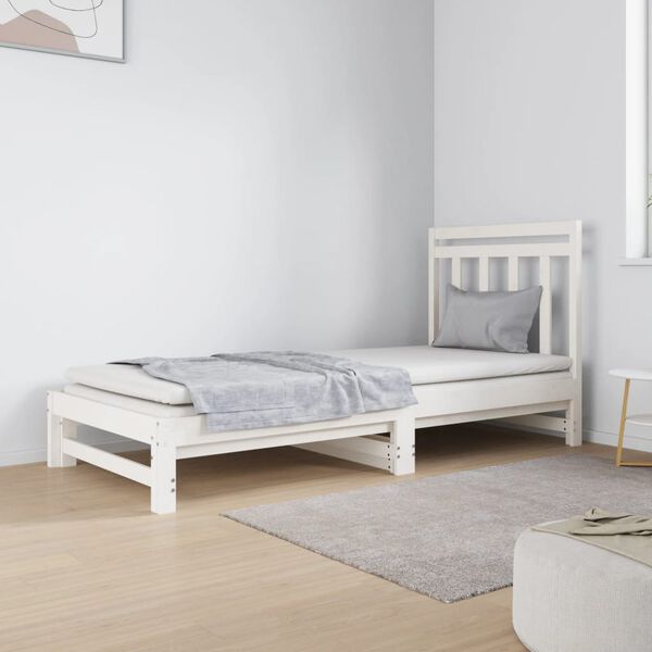 vidaXL Pull-out Day Bed without Mattress White 2x(90x190) cm