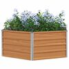 vidaXL Raised Garden Bed Wood Look 129 x 129 x 45 cm Galvanised Steel