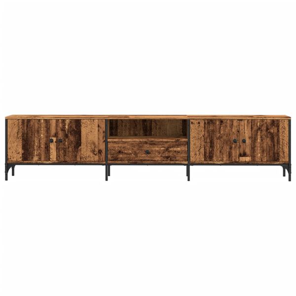 vidaXL TV Cabinet with Drawer Old Wood 200x25x44 cm Engineered Wood