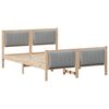 vidaXL Bed frame Brown and light grey 135 x 190 cm Solid pine wood