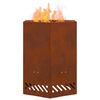 vidaXL Smokeless Fire Pit Brown 38 x 38 x 51 cm Weathering Steel