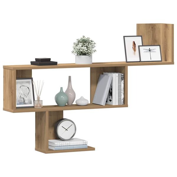 vidaXL Wall Shelf Artisian Oak 100x15x70 cm Engineered Wood