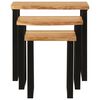 vidaXL Nesting Tables 3 pcs with Live Edge Solid Wood Acacia