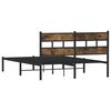 vidaXL Metal Bed Frame without Mattress Smoked Oak 150x200 cm King Size