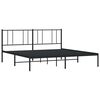 vidaXL Metal Bed Frame without Mattress with Headboard Black 183x213cm