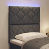 vidaXL Headboard with LED Strip Lights Adjustable Grey 80 cm Fabric