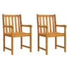 vidaXL Garden chairs 2 pcs Natural Solid Acacia Wood