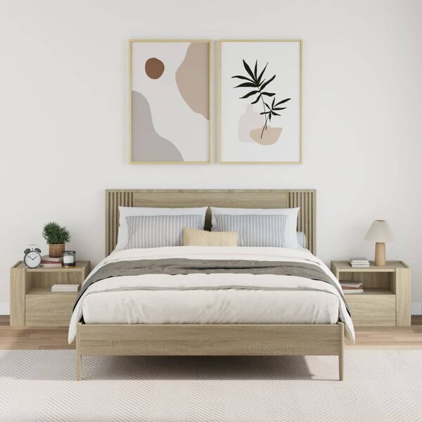 vidaXL Wall-mounted Bedside Cabinets 2 pcs Sonoma Oak 45x30x35 cm