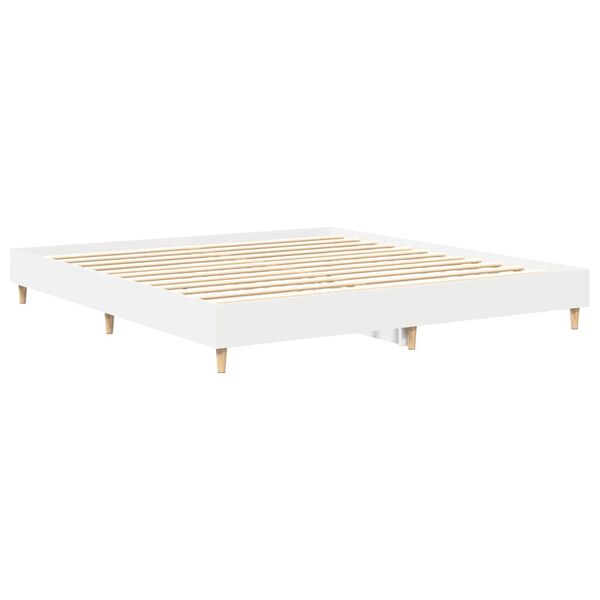 vidaXL Bed Frame without Mattress White 180x200cm Engineered Wood