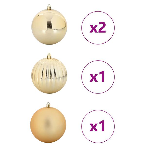 vidaXL Christmas Bauble Set 4 pcs Gold Plastic