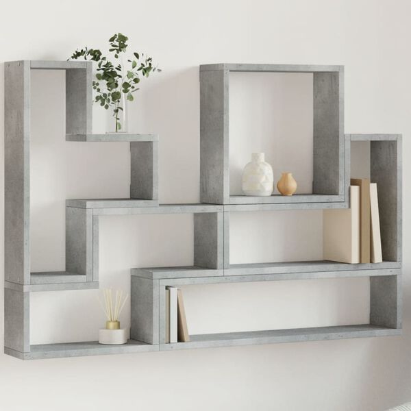 vidaXL Wall Shelf Concrete Grey 96x12x64 cm Engineered Wood