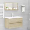 vidaXL Bathroom Mirror Sonoma Oak 80x10.5x37 cm Engineered Wood