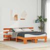 vidaXL Bed Frame with Headboard Brown 135 x 190 cm Solid Pine Wood