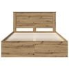 vidaXL Bed Frame Artisian Oak 140 x 200 cm Solid Pine Wood