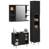 vidaXL Bathroom Furniture Set with Door 3 pcs Black 30 x 30 x 179.5 cm