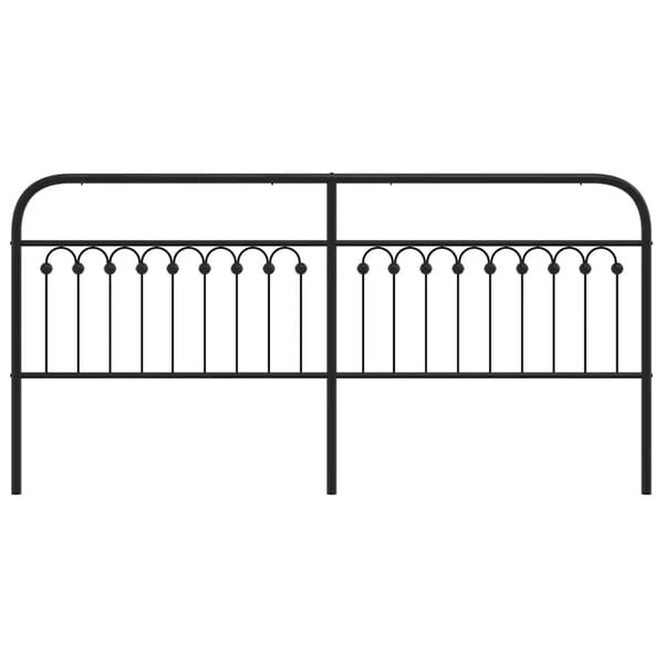 vidaXL Metal Replace Headboard Black 200 cm