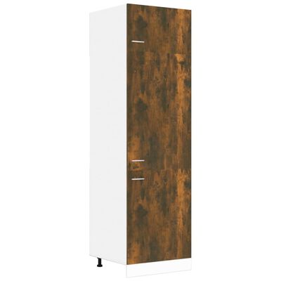 vidaXL Refrigerator Cabinet Smoked Oak 60x57x207 cm Engineered Wood