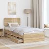 vidaXL Bed Frame with Headboard Sonoma Oak 75 x 190 cm Engineered Wood