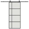 vidaXL Sliding Door with Hardware Set Black 90x205 cm ESG Glass