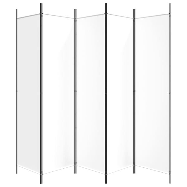 vidaXL 5-Panel Room Divider White 250x200 cm Fabric