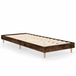 vidaXL Bed Frame without Mattress Smoked Oak 75x190 cm Small Single Engineered Wood