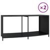 vidaXL Storage Shelves 2 pcs Black Poly Rattan
