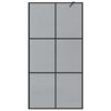 vidaXL Walk-in Shower Wall Black 100 x 195 cm Tempered Glass