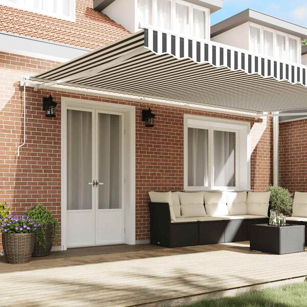 vidaXL Automatic Retractable Awning Anthracite&White 500x300 cm