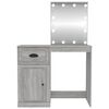 vidaXL Dressing Table with LED Grey Sonona 90x50x132.5 cm Engineered Wood