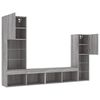 vidaXL 4 Piece TV Wall Units with LED Grey Sonoma Engineered Wood