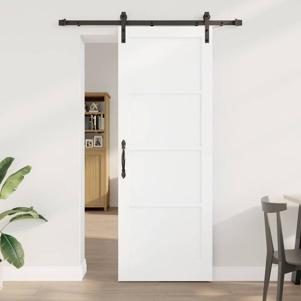 vidaXL Sliding Door White 78 x 211 cm Solid Pine Wood