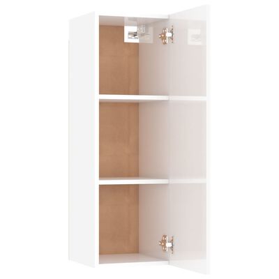 vidaXL TV Cabinets 2 pcs High Gloss White 30.5x30x90 cm Engineered Wood