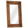 vidaXL Mirror Solid Acacia Wood 50x80 cm