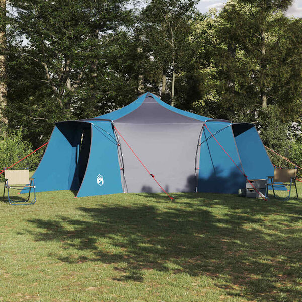 vidaXL Tipi Tent with Roof Blue and Grey 492 x 492 x 275 cm Fabric