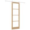 vidaXL Sliding Door Natural 78 x 232 cm Solid Pine Wood and Glass
