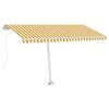 vidaXL Manual Retractable Awning with LED 450x350 cm Yellow and White