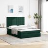 vidaXL Ottoman Bed with Mattresses Dark Green 140x200cm Velvet