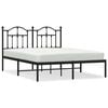 vidaXL Metal Bed Frame without Mattress with Headboard Black 140x200cm